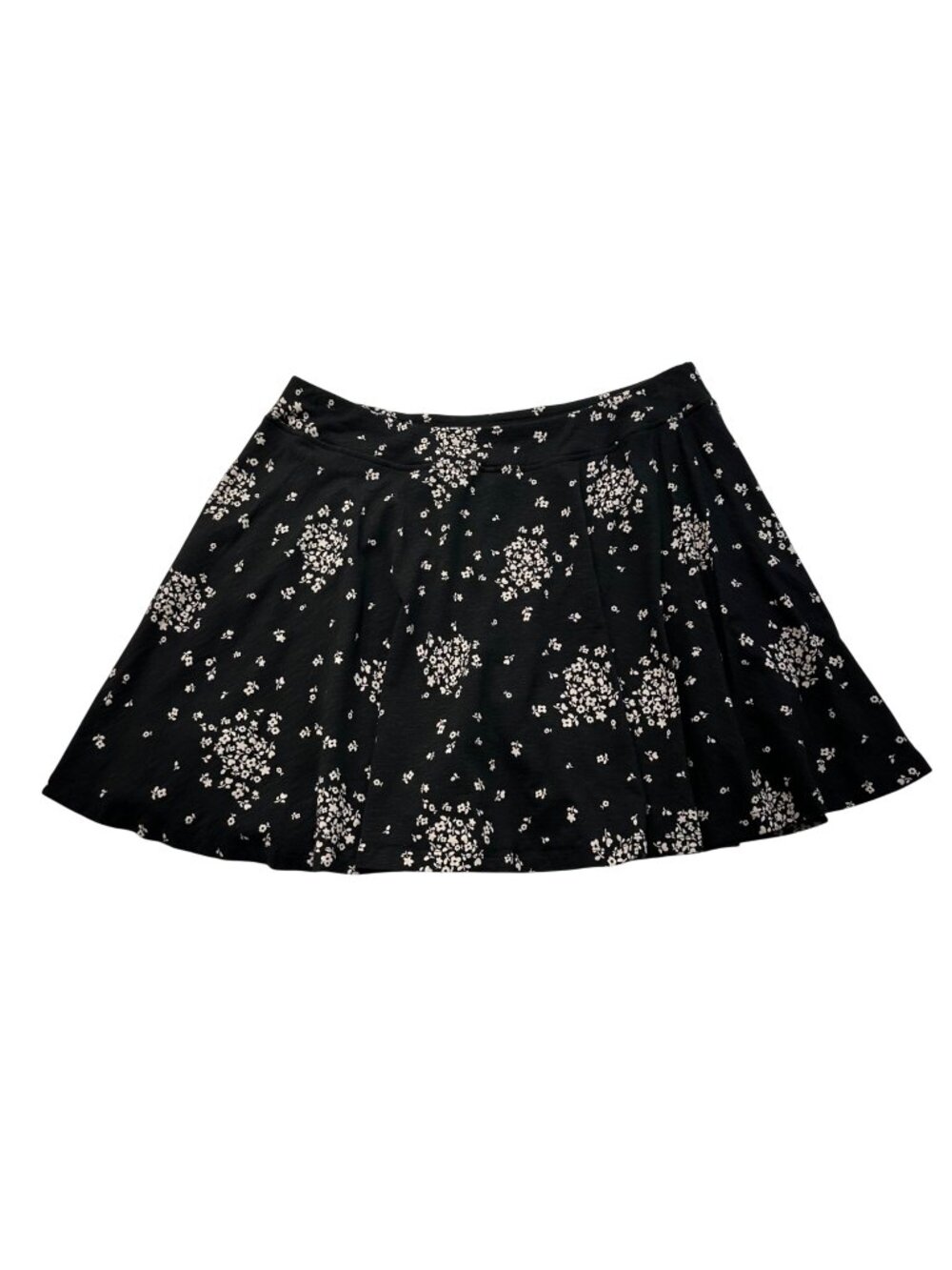 Toad & Co Birdie Skort Skirt Organic Cotton Blend Size Large Black Floral Sport